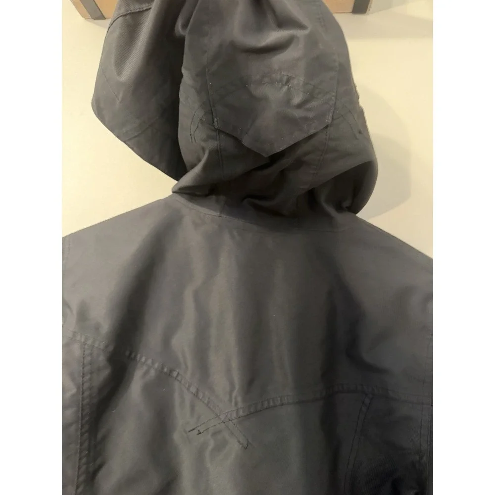 Burton Mens Full-Zip Hook & Loop Hooded Long Sleeve Black Pavillion Jacket MED